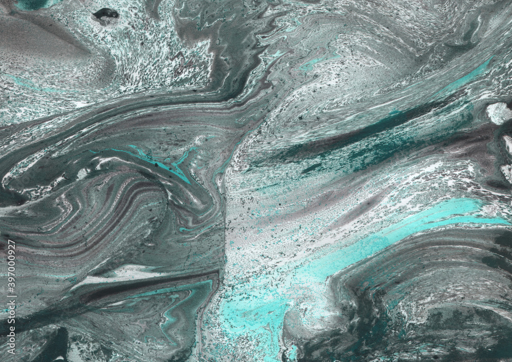 Obraz premium Zielono turkusowe kamienno marmurowe tło i tekstura.