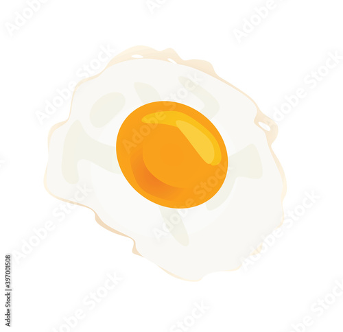 One fried egg. vector illustration