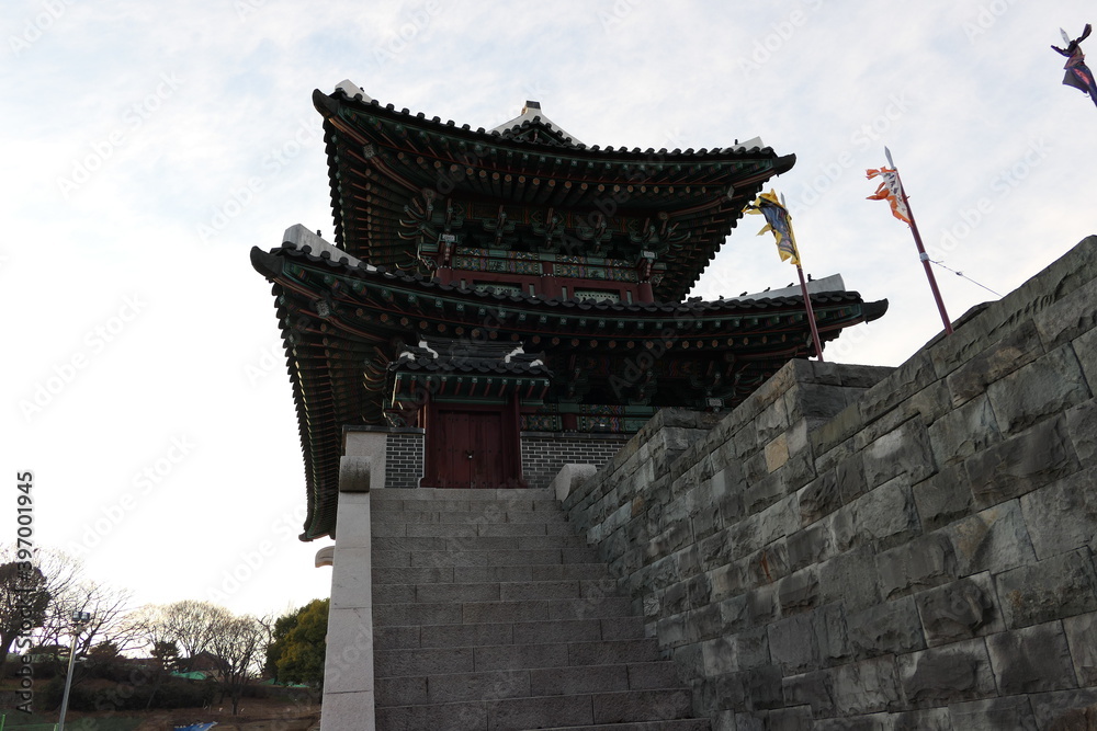 Late autumn scenery of Jinju Castle of Korea Late autumn scenery of Jinju Castle of Korea