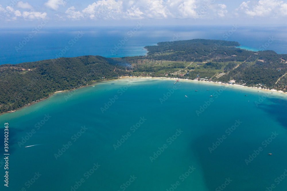 Aerial panorama of Koh Rong and Samloem