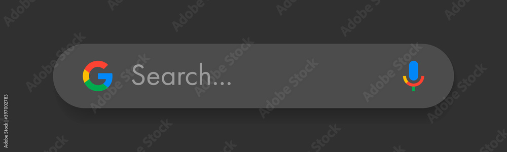Dark google search bar vector Stock Vector | Adobe Stock