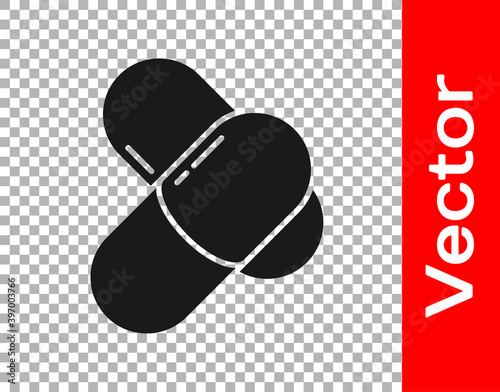 Black Sports nutrition bodybuilding proteine power drink and food icon isolated on transparent background. Vector.