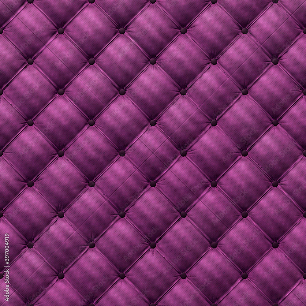Close-up on the background of purple antique textile sofa in the style of Chesterfield, 3D-rendering Close-up on the background of purple antique textile sofa in the style of Chesterfield, 3D-rendering