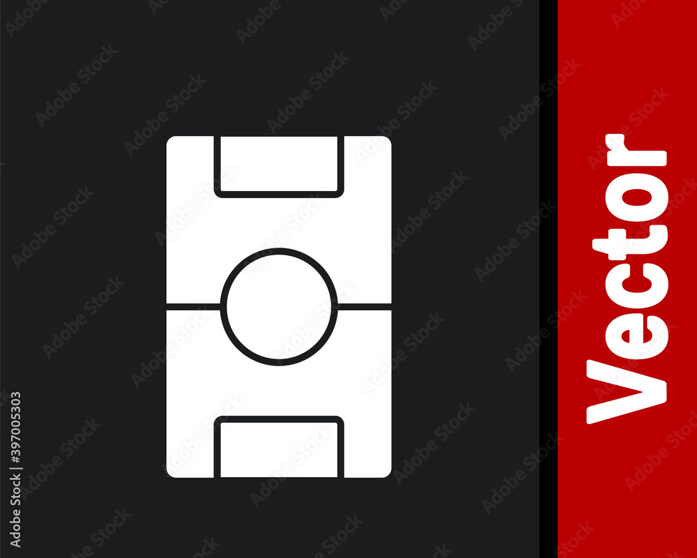 White Football table icon isolated on black background. Hockey table. Vector. White Football table icon isolated on black background. Hockey table. Vector.
