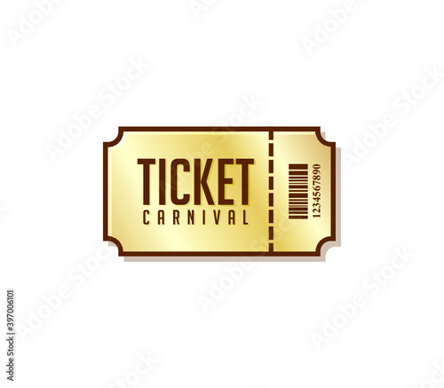 Design Vector of Golden Ticket Illustration
