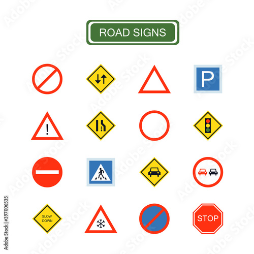 Isolated road signs for any purpose