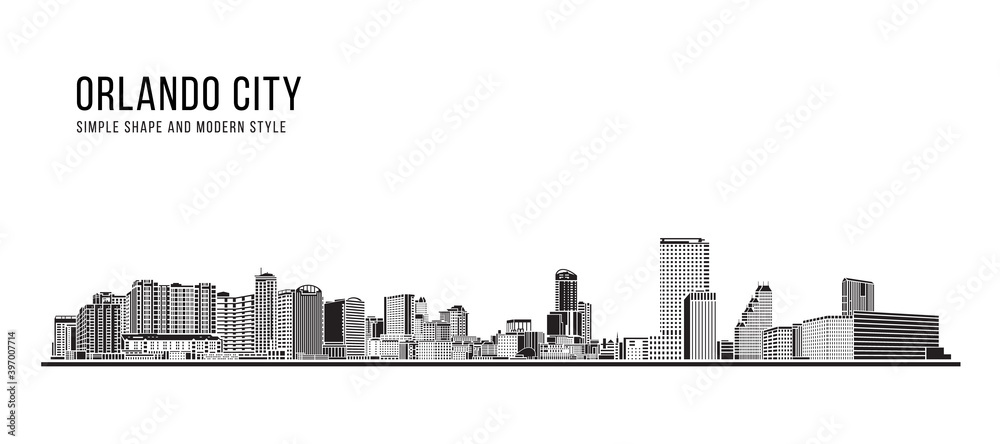 Cityscape Building Abstract Simple shape and modern style art Vector design - Orlando city