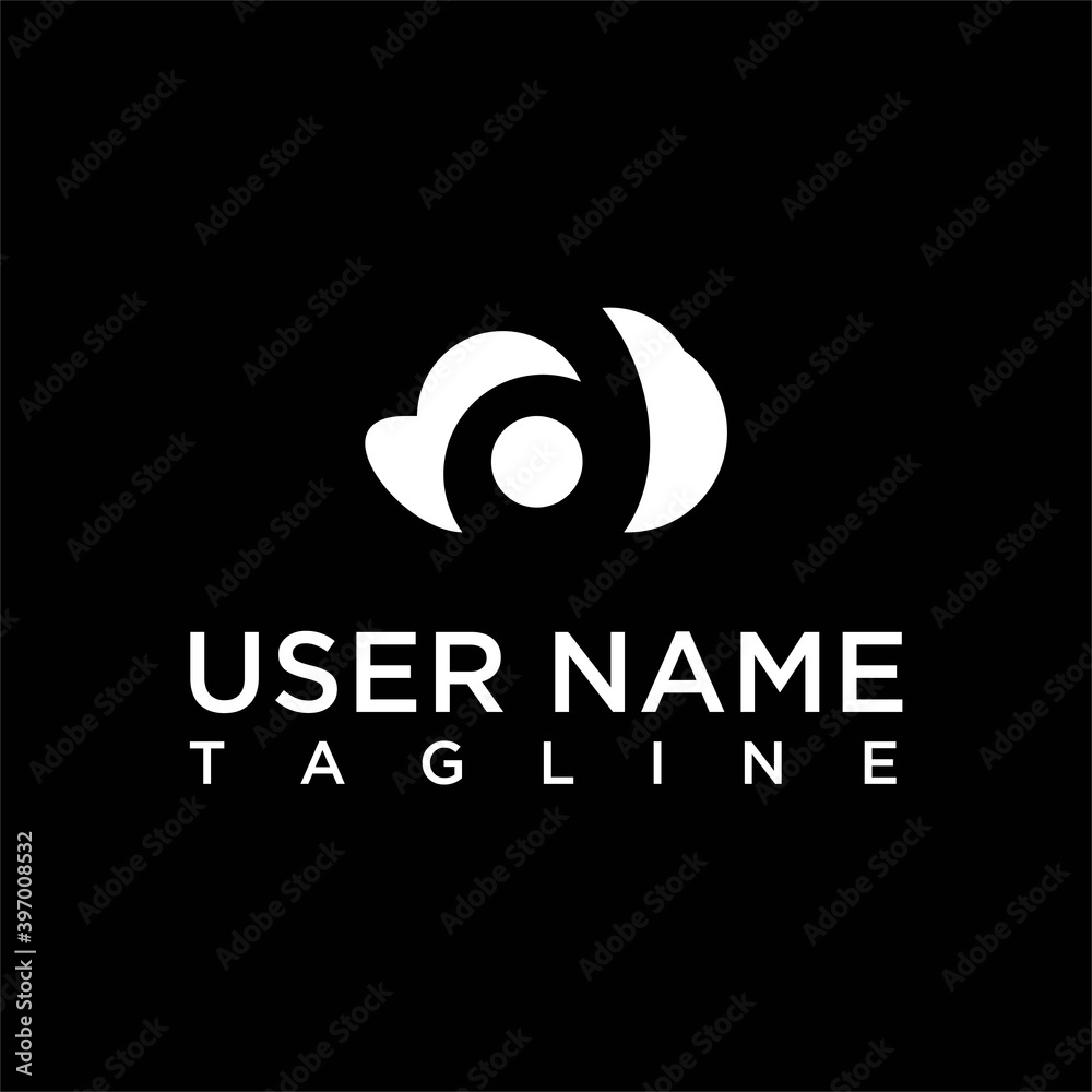 Cloud number 6 logo design vector image cloud logo design icon vector