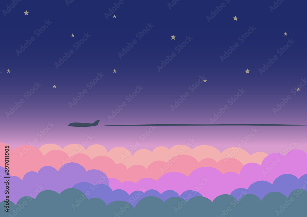 夜空の風景イラスト