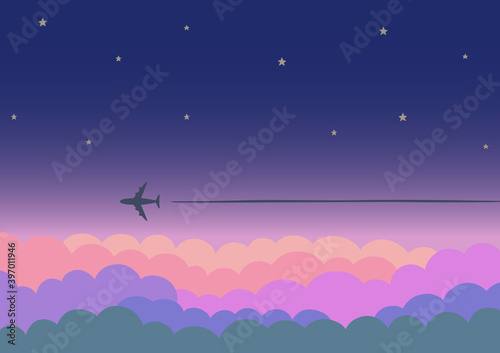 夜空の風景イラスト