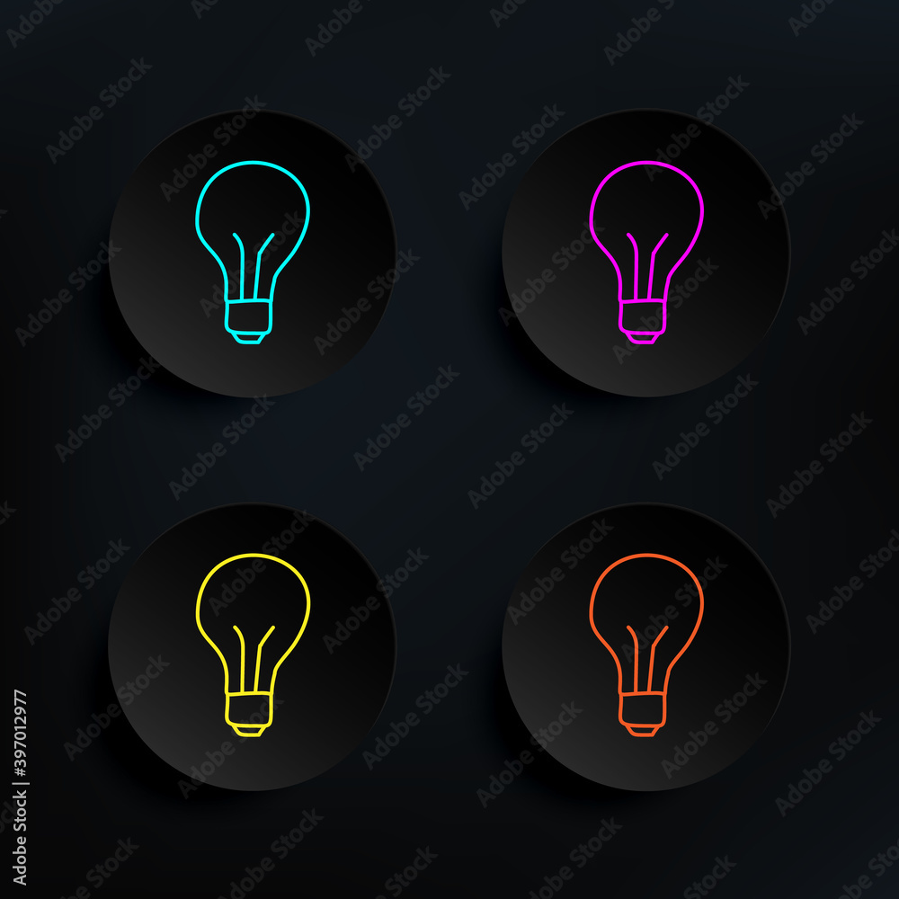 Bulb sketch dark badge color set icon. Simple thin line, outline vector of education icons for ui and ux, website or mobile application Bulb sketch dark badge color set icon. Simple thin line, outline vector of education icons for ui and ux, website or mobile application