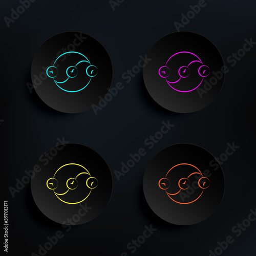 Time paradox dark badge color set icon. Simple thin line, outline vector of mad science icons for ui and ux, website or mobile application