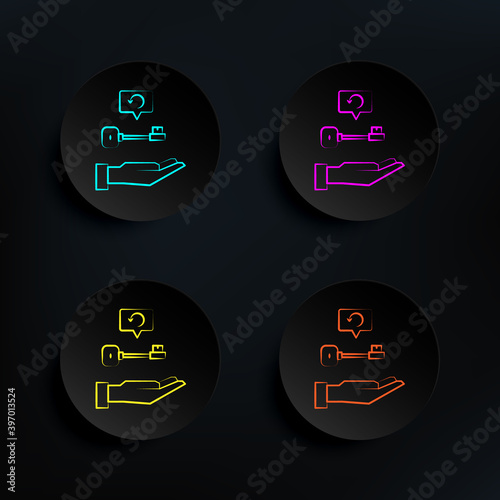 Psychometric dark badge color set icon. Simple thin line, outline vector of mad science icons for ui and ux, website or mobile application
