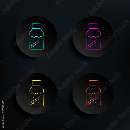 Dipple dark badge color set icon. Simple thin line, outline vector of mad science icons for ui and ux, website or mobile application