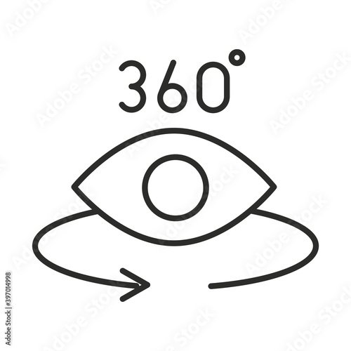 augmented reality eye with rotating arrow and 360 degree line style