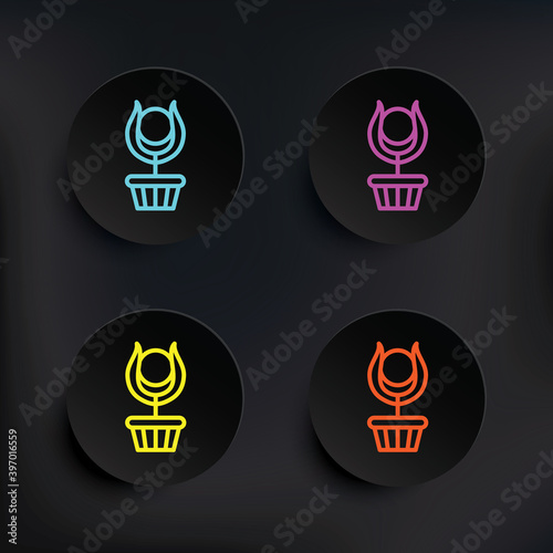 Hathor dark badge color set icon. Simple thin line, outline vector of mythology icons for ui and ux, website or mobile application