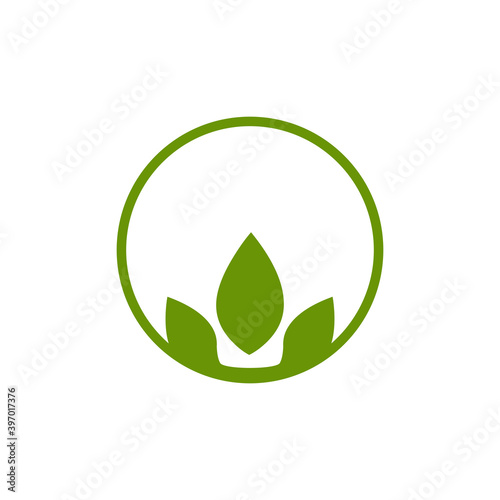Natural leaf icon logo design template