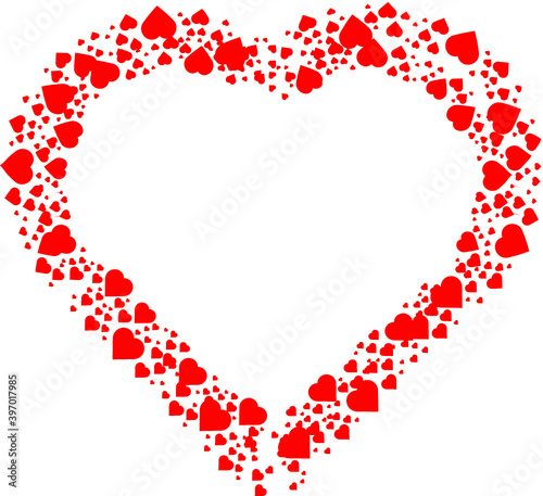 Fototapeta Naklejka Na Ścianę i Meble -  Love  Red frame . Valentine's Day Heart Background .