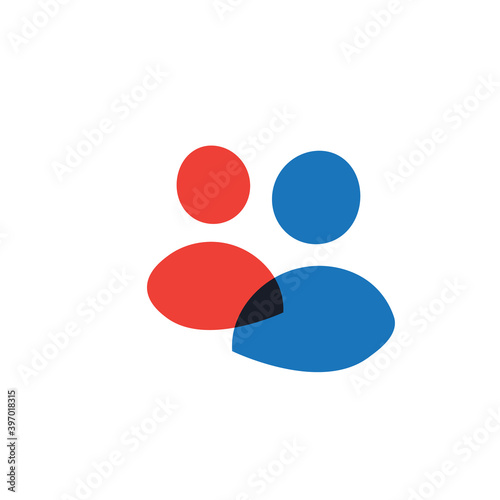 Vector user group icon. Two...