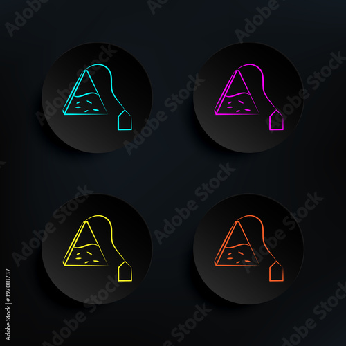 Tea bag triangle dark badge color set icon. Simple thin line, outline vector of tea icons for ui and ux, website or mobile application