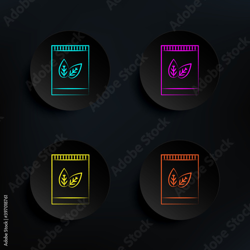 Tea box dark badge color set icon. Simple thin line, outline vector of tea icons for ui and ux, website or mobile application