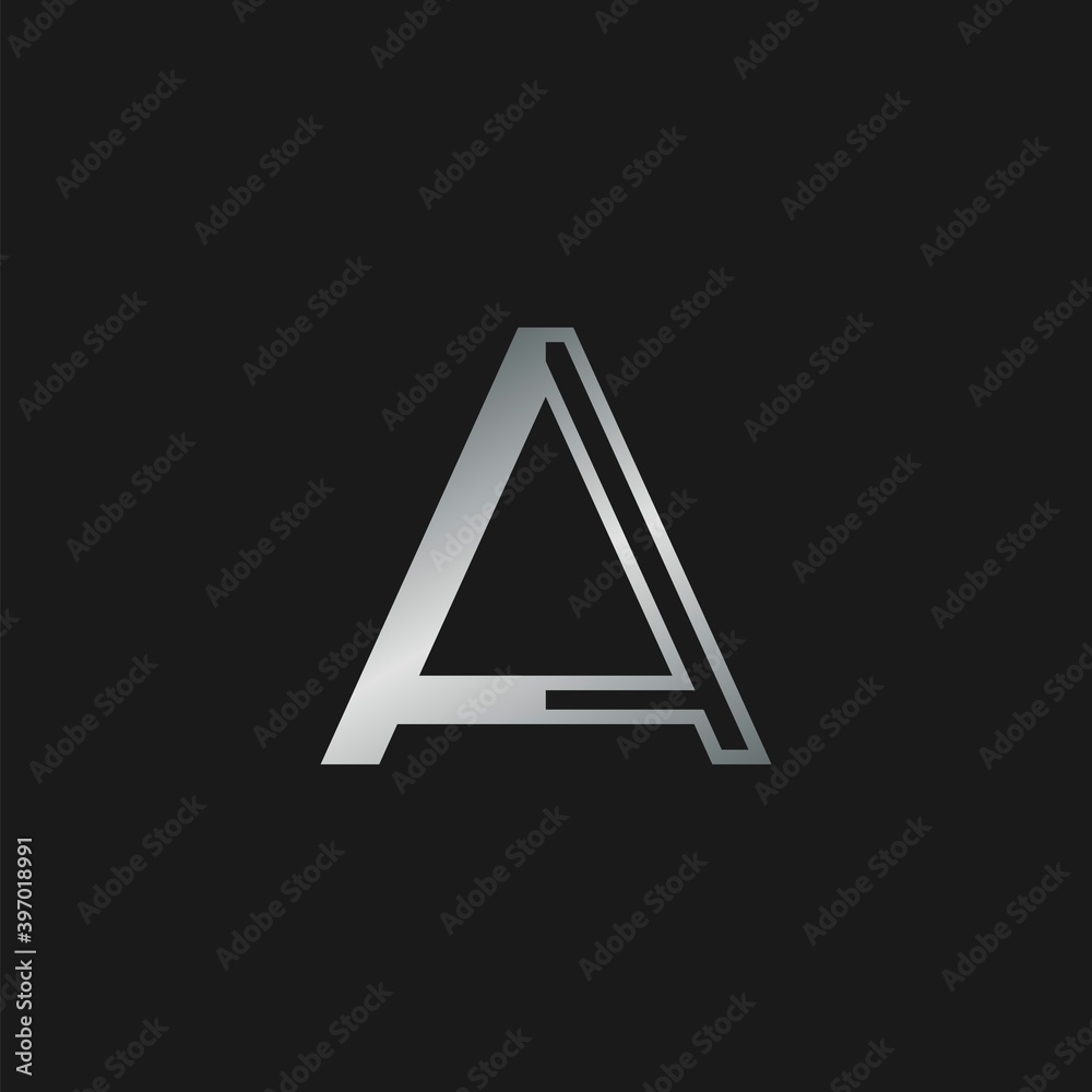 Initial Letter A logo icon. Vector design concept abstract classy letter with silver color. Initial Letter A logo icon. Vector design concept abstract classy letter with silver color.
