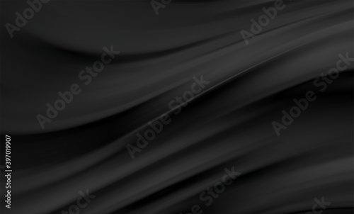 Smooth elegant black satin texture abstract background. Luxurious background design photo