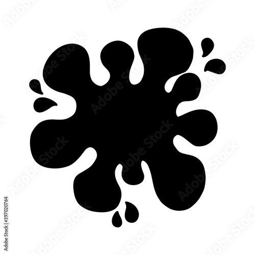 black ink splash. Vector of black ink splashes, ink blots isolate on white background.