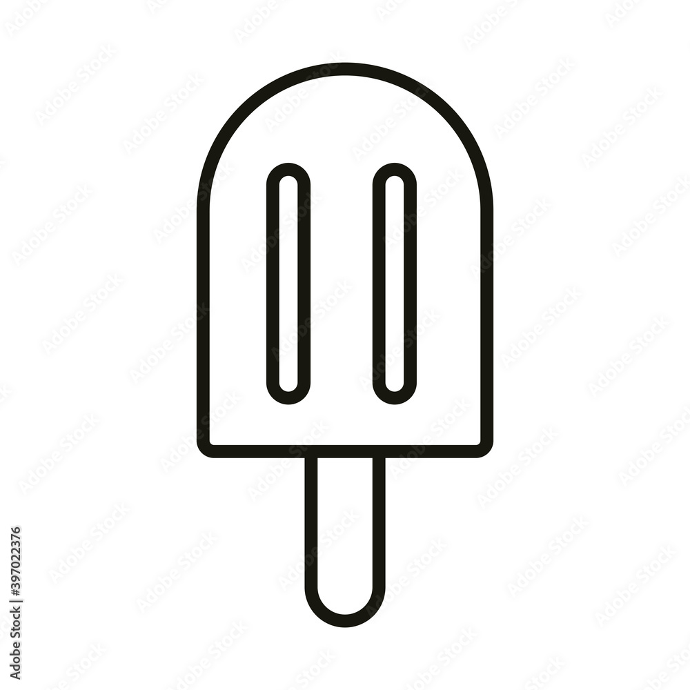 ice cream in stick celebration party, line icon style