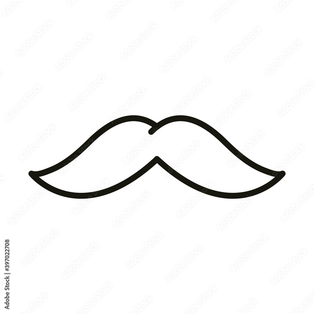 cartoon mustache hipster style, line and fill cartoon mustache hipster style, line and fill