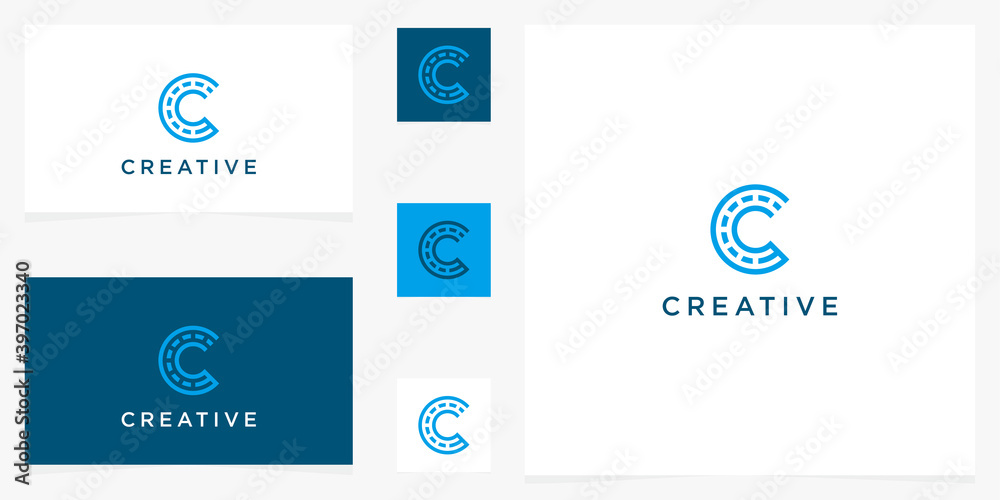 set of monogram letter c icon logo template set of monogram letter c icon logo template