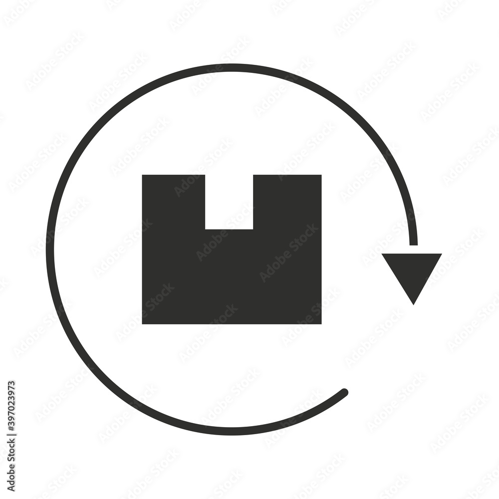 delivery return package silhouette icon delivery return package silhouette icon