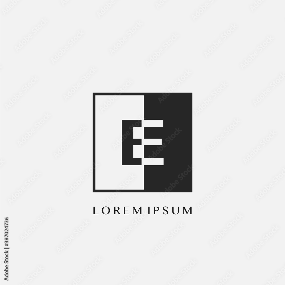 Simple Letter E Square Polygon Geometric logo. Simple Letter E Square Polygon Geometric logo.