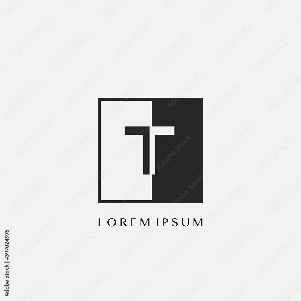 Simple Letter T Square Polygon Geometric logo. Simple Letter T Square Polygon Geometric logo.