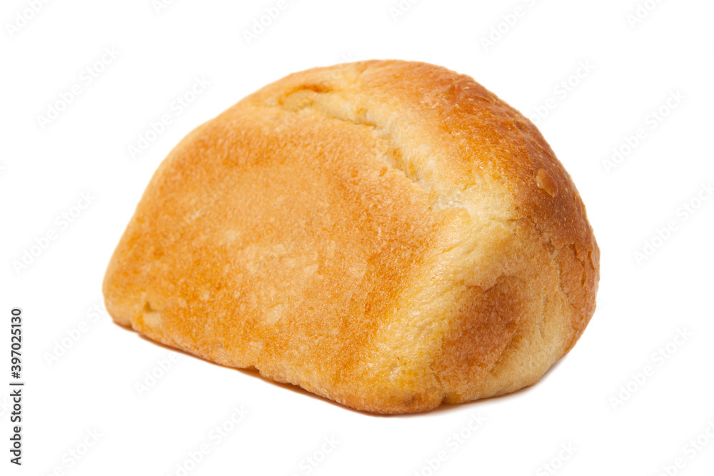 Traditional homemade bread isolated on a white background