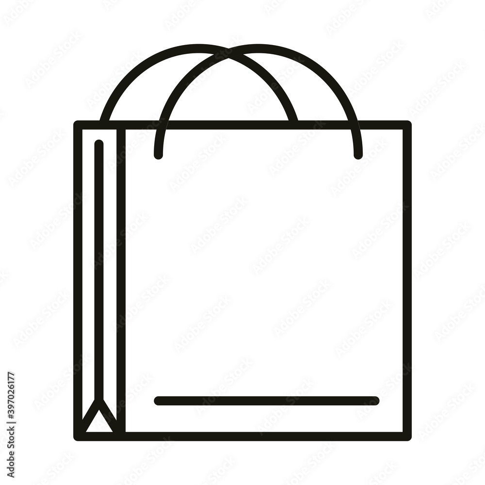 shopping paper bag commerce celebration party, line icon style shopping paper bag commerce celebration party, line icon style