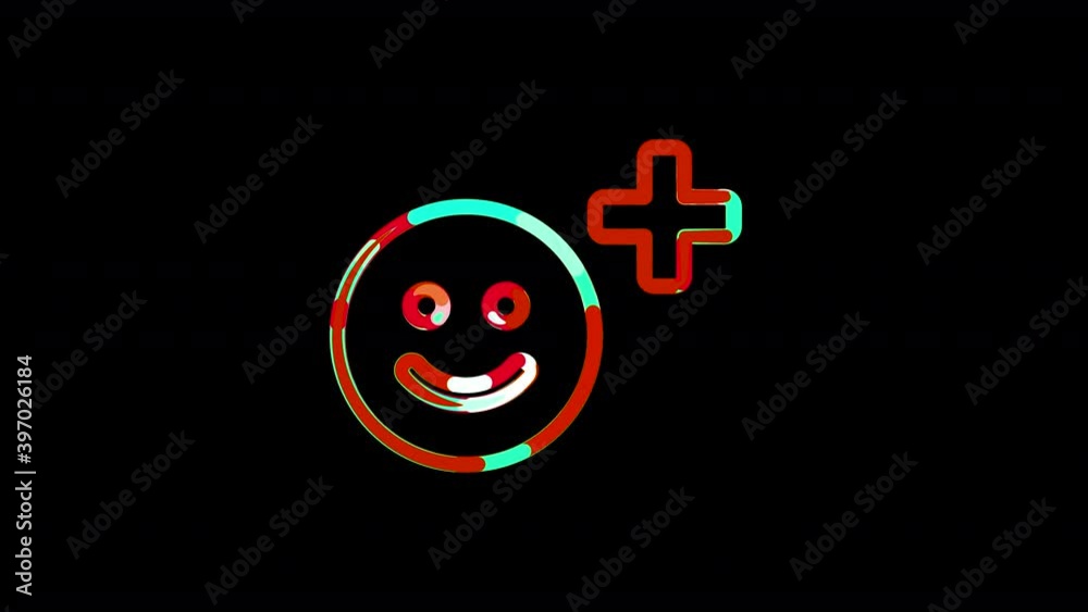 Circles gather in symbol smile plus. After it crumbles in a line and moves to the camera. Alpha channel black
