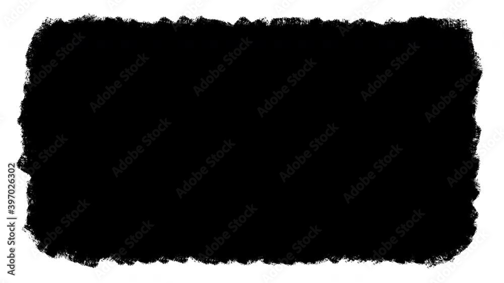 Painted black canvas isolated on a white background, stop motion animation Painted black canvas isolated on a white background, stop motion animation