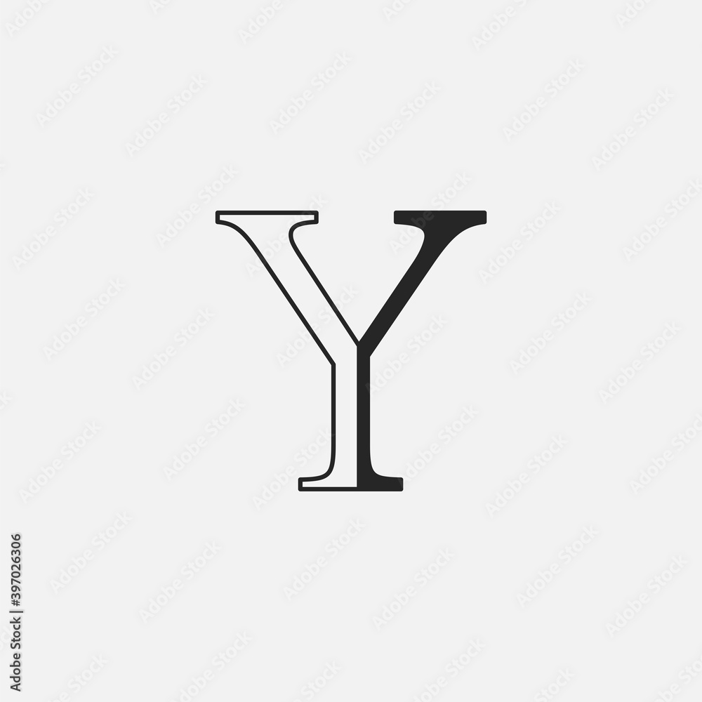 Minimalist Initial Letter Y logo icon, vector design concept outline letter. Minimalist Initial Letter Y logo icon, vector design concept outline letter.