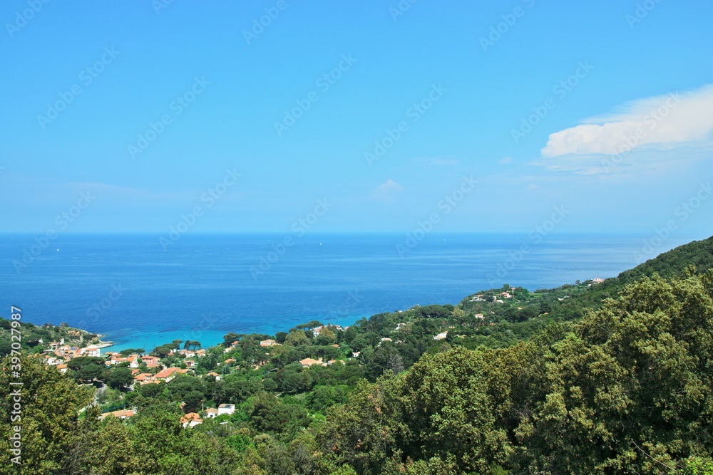 Italy-view on town Sant´Andrea on the island of Elba