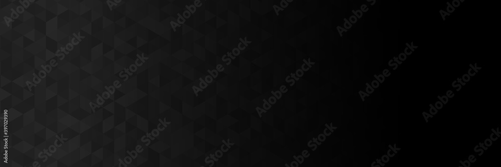 Obraz premium Modern black metal low poly backdrop. 3D Render Science Technology Triangular Pattern Dark Gray Abstract Background. Three Dimensional Tech Triangle Structure Ultra High Quality Wallpaper