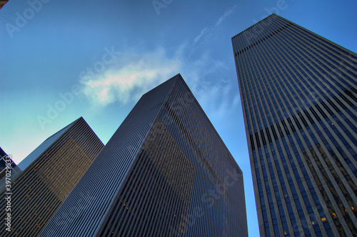 Vista de edificios emblem  ticos de Manhattan  en Nueva York.