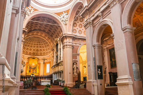 Reggio Emilia, Italy. Beautiful interiors of Reggio Emilia Cathedral (Cattedrale di Santa Maria Assunta).