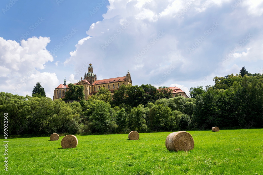 Benedictine Monastery in Kladruby by Jan Blazej Santini Aichel and Kilian Ignac Dientzenhofer, Plzen Region, Czech Republic, sunny summer day