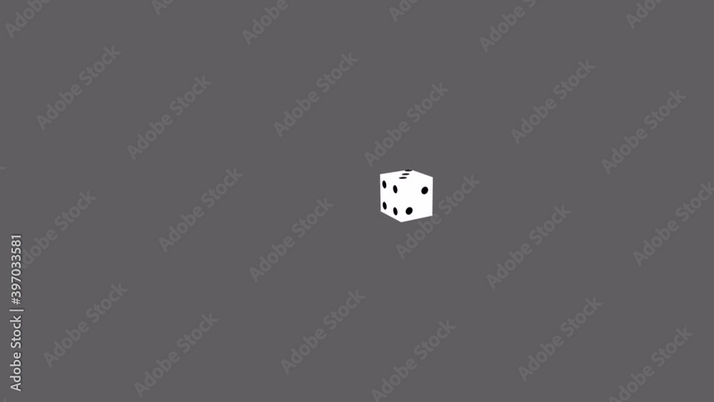 Throwing dice landing on all six sides - no background / alpha channel