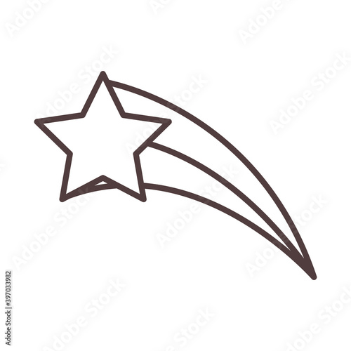 shooting star sky night line icon style