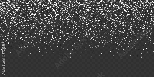 Snowfall isolated on transparent background. Falling Snow. Snow with snowflakes vector illustration. Realistic christmas snow