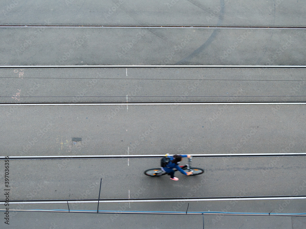 cyclist from above