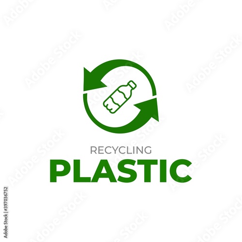 Plastic recycling logo template. Waste plastic recycling icon. Separate recycling for plastic.