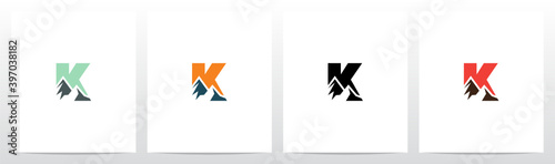 Mountain On Letter Logo Design K